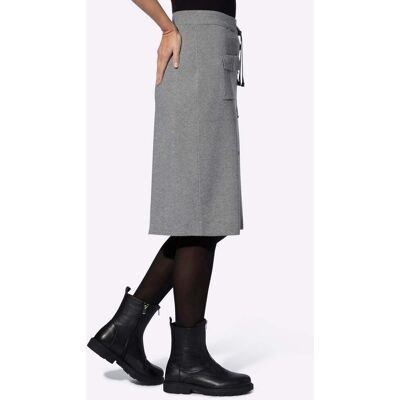Tricot rok 34 grijs gemêleerd Dames Tricot rok 34 grijs gemêleerd Dames