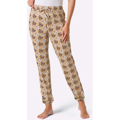 Pyjama-Broek 36/38 camel/chocolade bedrukt Dames Pyjama-Broek 36/38 camel/chocolade bedrukt Dames