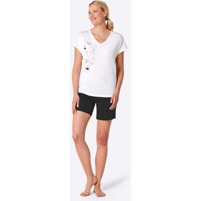 Shortama 36/38 wit/zwart Dames Shortama 36/38 wit/zwart Dames