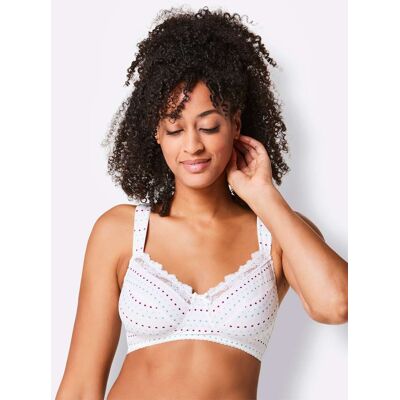 Comfortbeha zonder beugel 100B wit geprint Dames Comfortbeha zonder beugel 100B wit geprint Dames