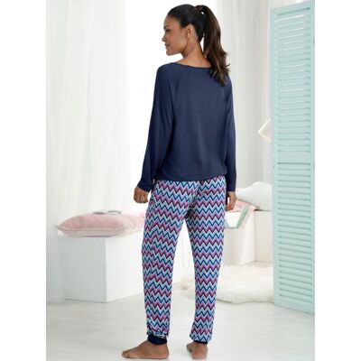 Pyjama 36/38 marine gedessineerd Dames Pyjama 36/38 marine gedessineerd Dames
