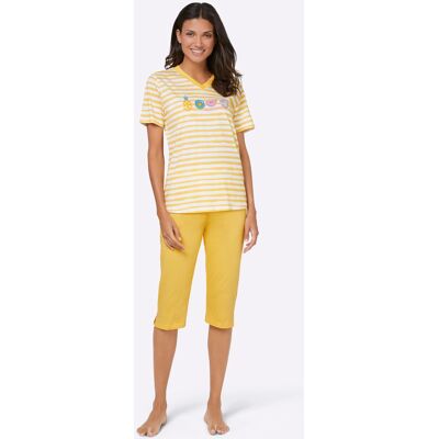 Capri-pyjama's 36/38 geel + geel gestreept Dames Capri-pyjama's 36/38 geel + geel gestreept Dames