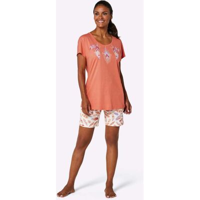 Shortama 36/38 papaja/ecru bedrukt Dames Shortama 36/38 papaja/ecru bedrukt Dames