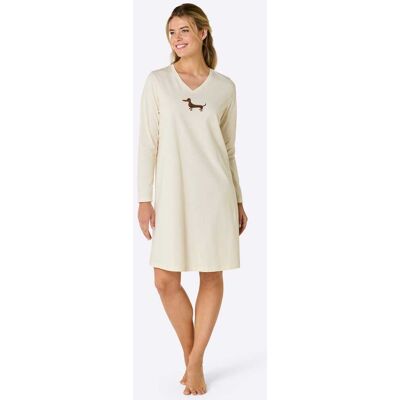 Slaapshirts 36/38 champagne + bruin Dames Slaapshirts 36/38 champagne + bruin Dames