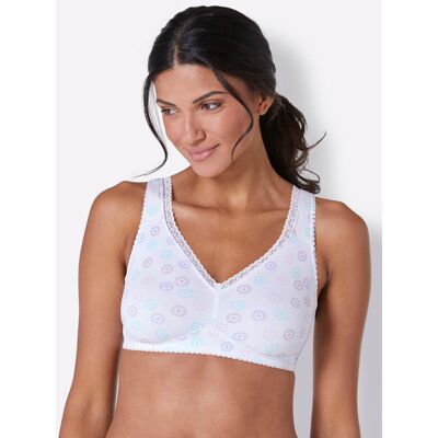 Comfortbeha zonder beugel 100B wit geprint Dames Comfortbeha zonder beugel 100B wit geprint Dames