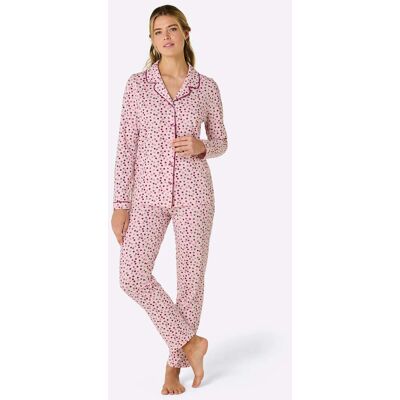 Pyjama 36/38 lichtroze-grijs gestippeld Dames Pyjama 36/38 lichtroze-grijs gestippeld Dames