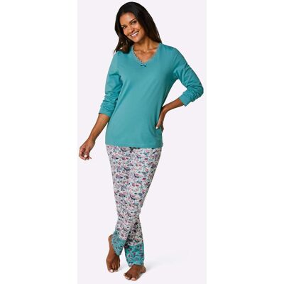 Pyjama 36/38 oceaan/ecru bedrukt Dames Pyjama 36/38 oceaan/ecru bedrukt Dames