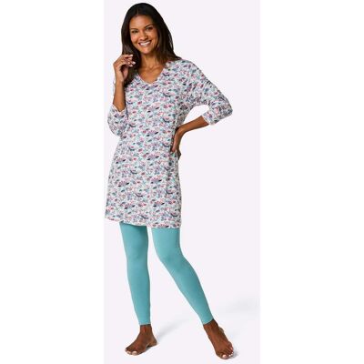 Pyjama 36/38 ecru/oceaan bedrukt Dames Pyjama 36/38 ecru/oceaan bedrukt Dames
