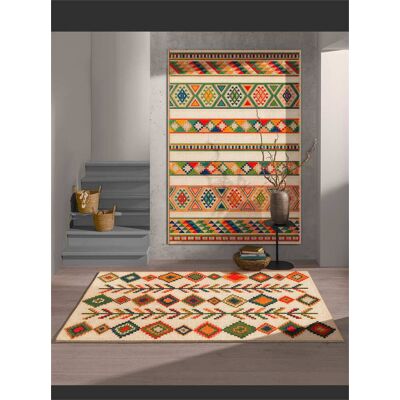 Tapijt 80x150 cm - rechthoekig ecru/bont unisex Tapijt 80x150 cm - rechthoekig ecru/bont unisex