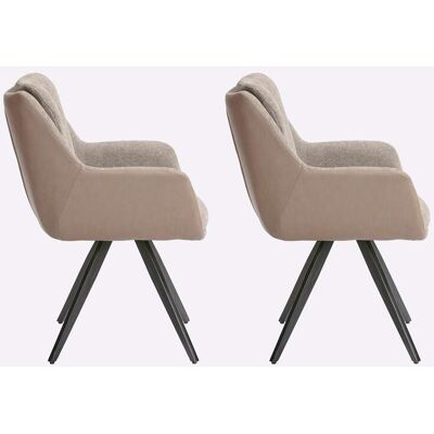 HEINE HOME Taupe 2-delige Stoelenset - Stoelen HEINE HOME Taupe 2-delige Stoelenset - Stoelen