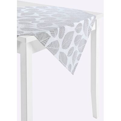 Tafelkleed 85x85 cm - Tafelkleed wit/grijs unisex Tafelkleed 85x85 cm - Tafelkleed wit/grijs unisex