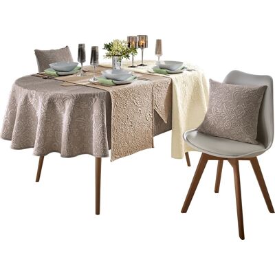 Tafelkleed 90x90 cm - Tafelkleed taupe unisex Tafelkleed 90x90 cm - Tafelkleed taupe unisex