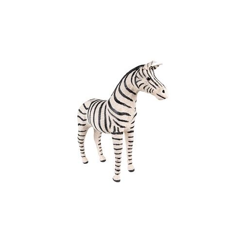 Clayre & Eef Beeld Zebra 28 cm Zwart Wit Papier Ijzer Textiel Woonaccessoires