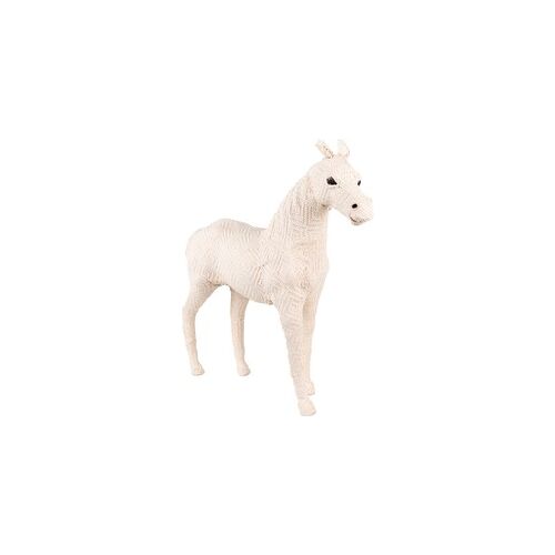 Clayre & Eef Beeld Paard 30 cm Beige Papier Ijzer Textiel Woonaccessoires