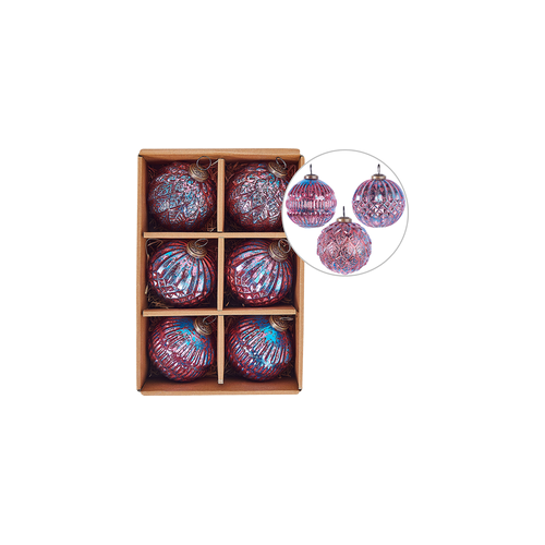 Beliani ASTRAL - Kerstballen-Roze-Glas