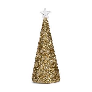 Riviera Maison Kerst Beeldje, Statue, Glitter, kerstdecoratie - Sparkling Star, LED kerstboom S - goud