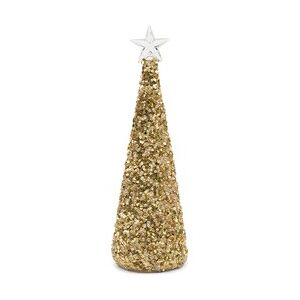 Riviera Maison Kerst Beeldje, Statue, Glitter, kerstdecoratie - Sparkling Star Tree, LED kerstboom M - goud
