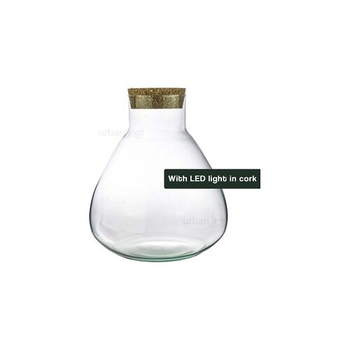 URBANJNGL - Terrarium met led kurk - Sam Led - Gesloten terrarium  ↑ 30 cm