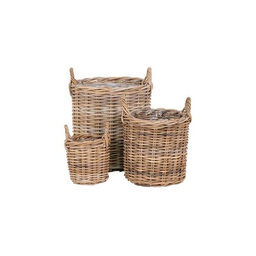 House Nordic Sema Baskets - 3 Round Baskets in Kubu w. Plastic inside