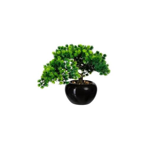 Kopu® Kunstplant Bonsai Lariks 26 cm met zwarte Pot - Bonsai boompje