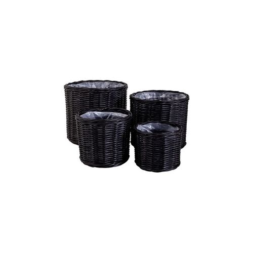 House Nordic Bogor Baskets - 4 round baskets in black with plastic inside