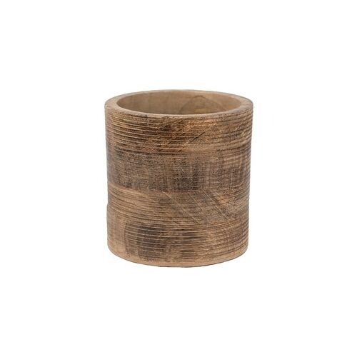 Clayre & Eef Bloempot  Ø 15x14 cm Bruin Hout Bloempot binnen