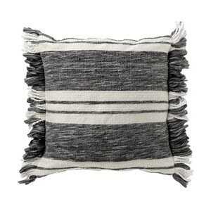 Dutch Decor EDGAR - Kussenhoes 45x45 cm van 85% gerecycled polyester - streepdessin - Eco Line collectie - Charcoal Gray - antraciet - Dutch Decor