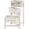 CosmoCasa Cosmo Casa Plantenplank - Staande Plank - Plantenbak - Houten - Shabby Look - Vintage Ontwerp - Wit - 65x108x15cm