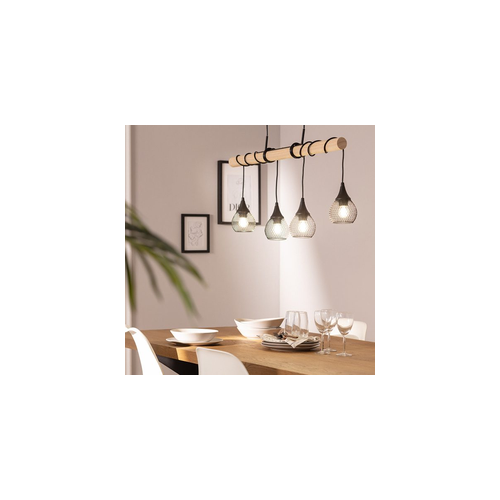 Bussandri - Scandinavische Hanglamp - Metaal - Scandinavisch - E27 - L:10cm - Voor Binnen - Woonkamer - Eetkamer - Slaapkamer - Hanglamp - Zwart