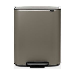 Brabantia Bo Pedal Bin, with 1 Inner Bucket, 60 litres - Platinum