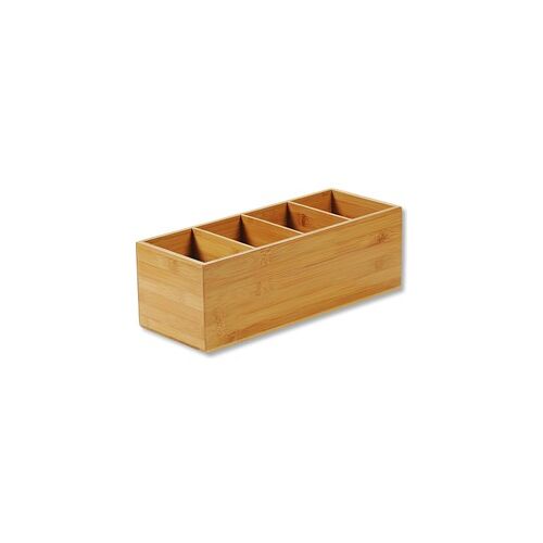 Decopatent Bestekbak FSC® Bamboe hout - Staande Bestekhouder - Bestekbakje houder - Bestek bak organizer- Bestekcassette - 35 x 14 x 12 Cm