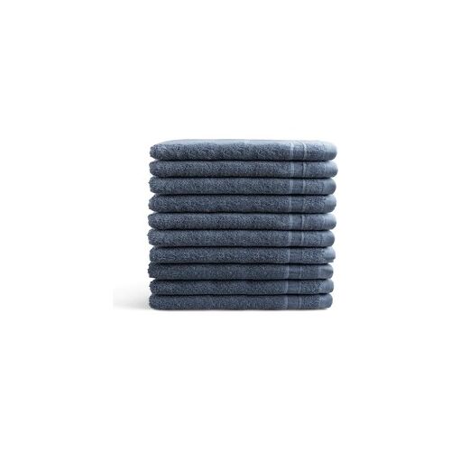 Merkloos OUTLET BADTEXTIEL - set van 10 - washand 16x21 - jeans blauw