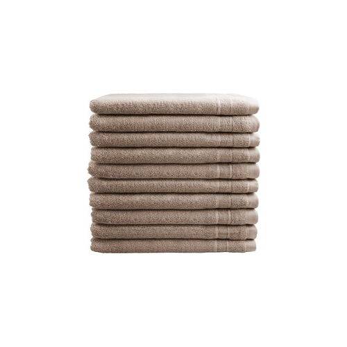 Merkloos OUTLET BADTEXTIEL - set van 10 - washand 16x21 - taupe