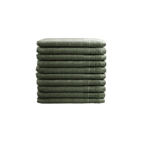 Merkloos OUTLET BADTEXTIEL - set van 10 - washand 16x21 - oud groen