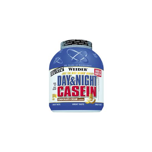 Day & Night Casein 1800g Chocolate Cream, chocolade Weider poeder eiwit Caseïne