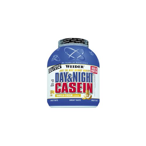 Weider Day & Night Casein 1800g Vanilla Cream, vanille poeder eiwit Caseïne