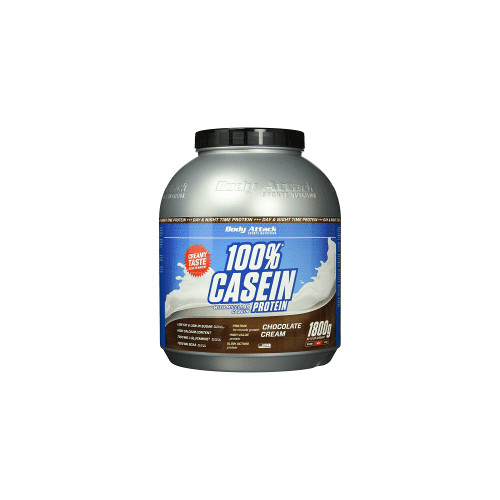 100% Casein Protein 1800g Chocolate Cream, chocolade Body Attack poeder eiwit Caseïne