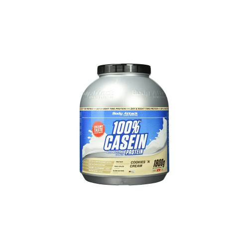 100% Casein Protein 1800g Cookies & Cream, koekjes Body Attack poeder eiwit Caseïne