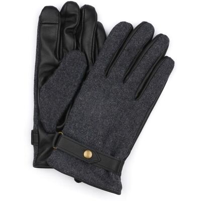 Suitable Handschoen Wool Leer Antraciet Zwart Suitable Handschoen Wool Leer Antraciet Zwart