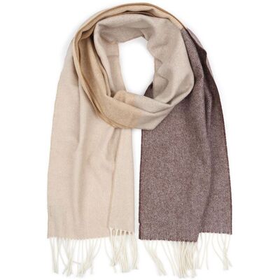 Profuomo Sjaal Lamswol Beige Bruin - Profuomo Sjaal Lamswol Beige Bruin -