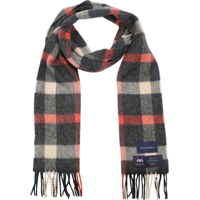 Suitable Sjaal Ruit Merino Wol Rood Grijs - Suitable Sjaal Ruit Merino Wol Rood Grijs -