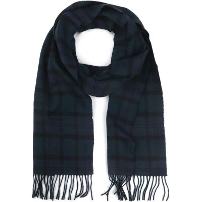 Barbour Sjaal Tartan Lamswol Klassiek Donkerblauw - Barbour Sjaal Tartan Lamswol Klassiek Donkerblauw -