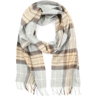 Suitable Sjaal Ruit Merino Wol Beige Grijs - Suitable Sjaal Ruit Merino Wol Beige Grijs -