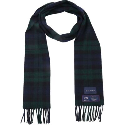 Suitable Sjaal Ruit Merino Wol Navy Groen - Suitable Sjaal Ruit Merino Wol Navy Groen -