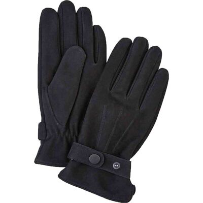 Profuomo Handschoenen Wol Zwart Leer Profuomo Handschoenen Wol Zwart Leer