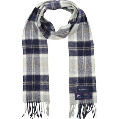 Suitable Sjaal Ruit Merino Wol Blauw Grijs - Suitable Sjaal Ruit Merino Wol Blauw Grijs -