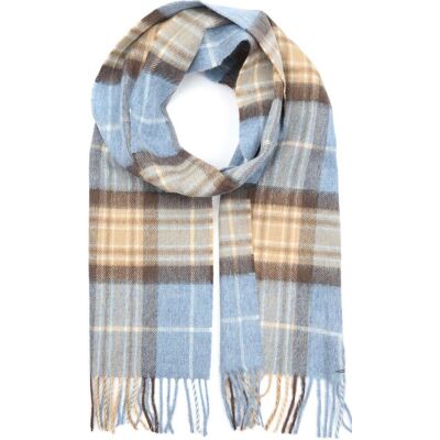Suitable Sjaal Ruit Merino Wol Beige Blauw - Suitable Sjaal Ruit Merino Wol Beige Blauw -