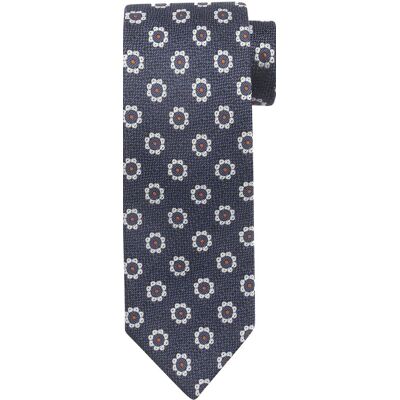 Suitable Stropdas Zijde Bloem Navy - Suitable Stropdas Zijde Bloem Navy -