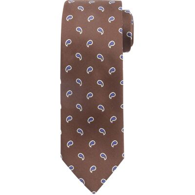 Suitable Stropdas Zijde Paisley Bruin - Suitable Stropdas Zijde Paisley Bruin -