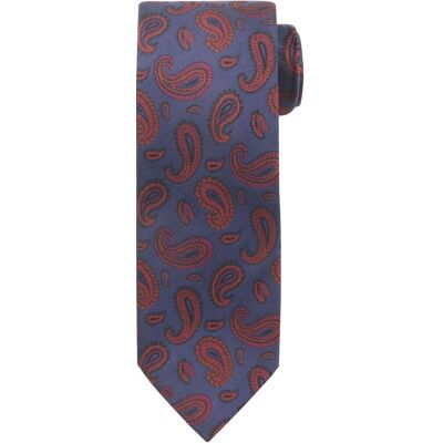 Suitable Stropdas Zijde Paisley Navy - Suitable Stropdas Zijde Paisley Navy -